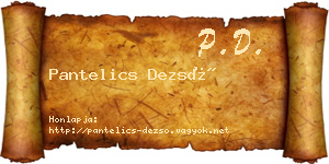Pantelics Dezső névjegykártya